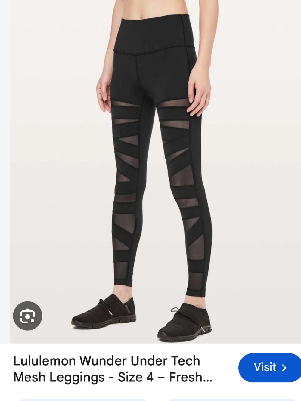 lululemon athletica Black Mesh Panel size 4